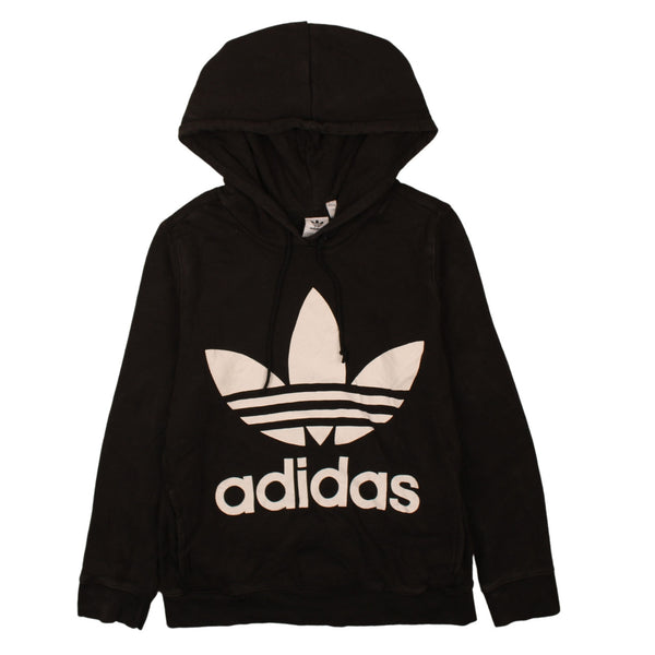 Adidas Vintage 90's Black Spellout Pullover Hoodie Large Unisex