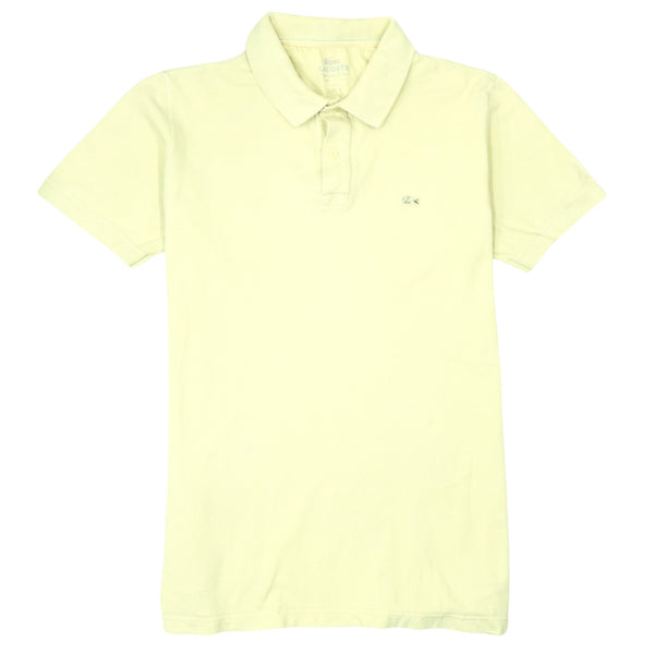 Lacoste 90's Short Sleeves Quarter Button Polo Shirt Medium  Yellow