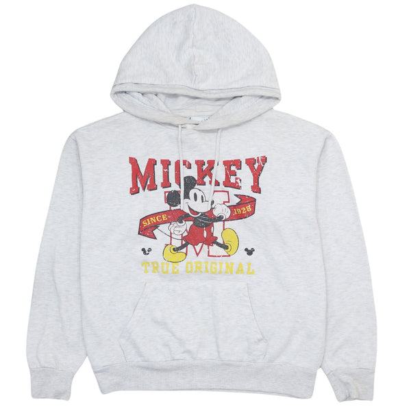 Vintage 90's Disney Mickey Mouse Hoodie Grey Medium Size Pullover