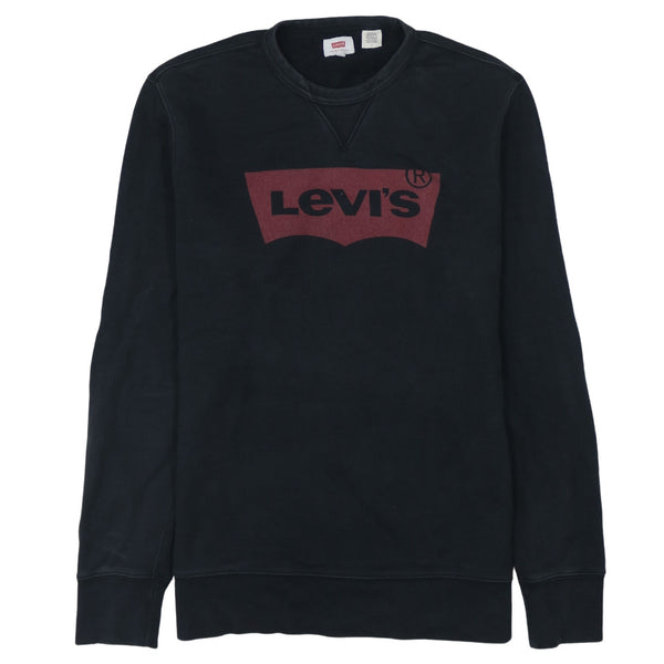 Levi's 90's Spellout Crew Neck Black Sweatshirt Men's Medium