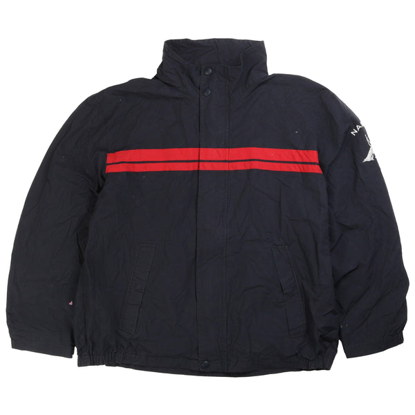 Nautica Men's XXL Navy Blue Denim Windbreaker Jacket - Light Wash Full Zip