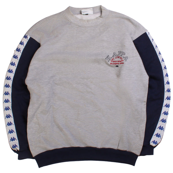Kappa  Tapered Sleeve Jumper Crewneck Pullover Jumper / Sweater XLarge Grey
