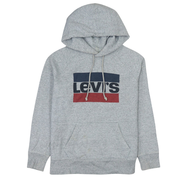 Levi's 90's Grey Spellout Pullover Hoodie Small Vintage