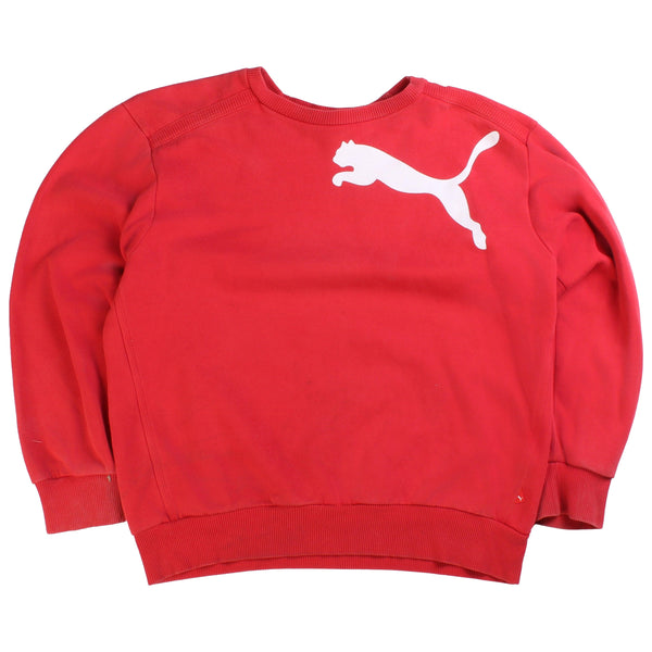 Puma Women XLarge Heavyweight Crewneck Sweatshirt Vintage Red