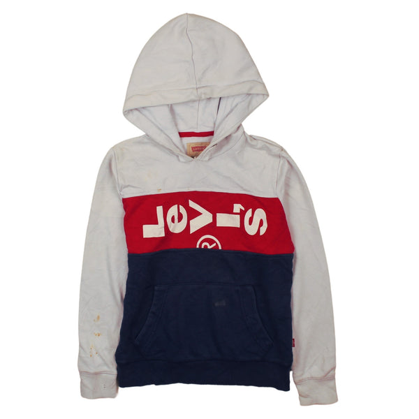 Levi's 90's Beige Cream Spellout Pullover Hoodie Medium