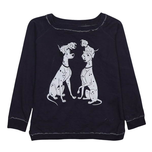 Vintage Disney 90's Dalmatian Crew Neck Sweatshirt Large Purple Cotton