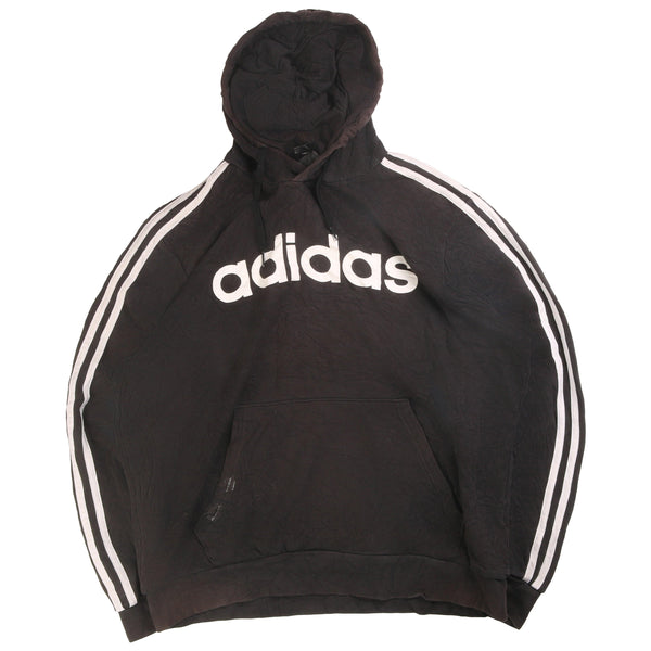 Adidas Men’s Large Black Spellout Pullover Hoodie - Stylish Casual
