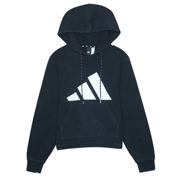 Adidas Vintage 90's Black Spellout Pullover Hoodie XSmall Cotton