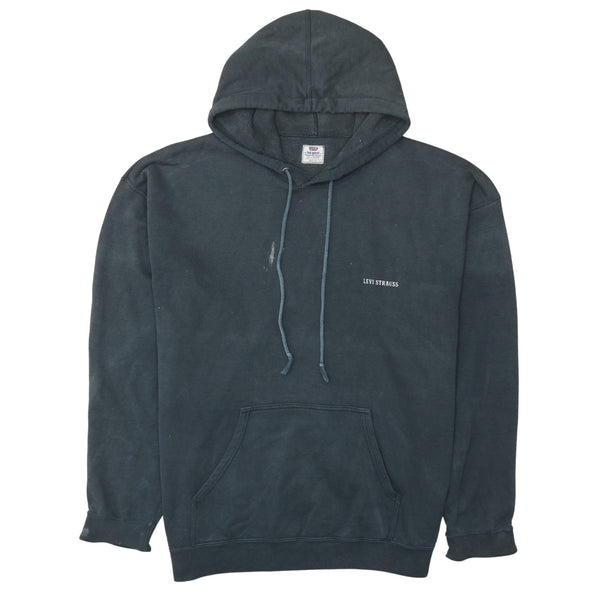 Levi's 90's Drawstring Pockets Pullover Hoodie Large Black