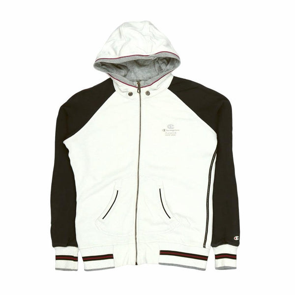 Champion Vintage 90s Women's Spellout Blue Zip Up Hoodie Small