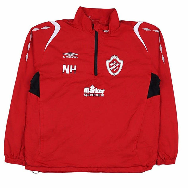 Umbro 90's Retro Red Quarter Zip Windbreaker, Large