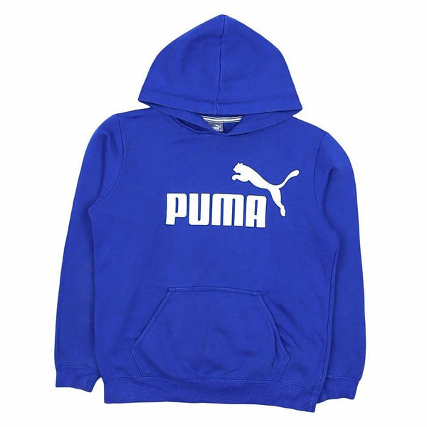 Puma 90's Blue Spellout Pullover Hoodie, Men's Large Vintage Style