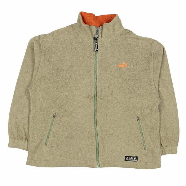 Puma 90s Sherpa Spellout Zip Fleece Jacket Men Small Green B Grade