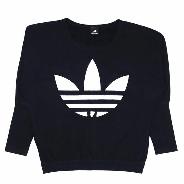 Adidas 90's Black Crewneck Sweatshirt Small B Grade Vintage Style
