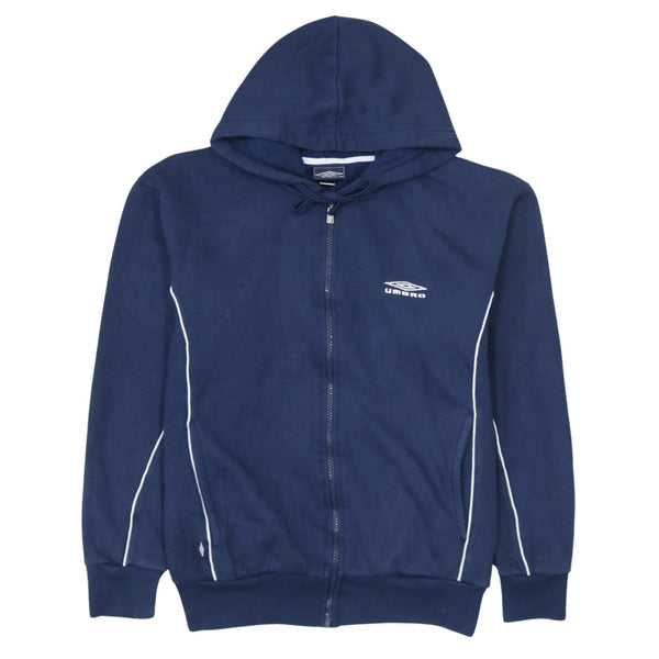 Umbro 90's Lightweight Full Zip Up Hoodie Small Navy Blue