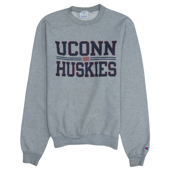 Champion 90's Uconn 1881 Huskies Grey Crew Neck Sweatshirt Small