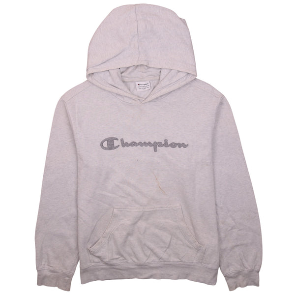 Champion 90's Vintage Grey Spellout Heavyweight Hoodie Women's XL