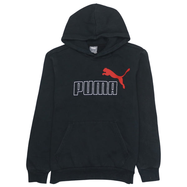 Puma 90's Vintage Spellout Pullover Hoodie Men’s XSmall Black Rare