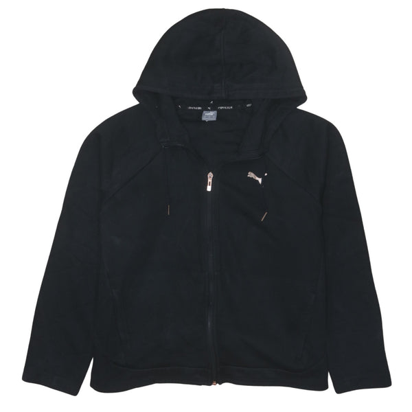 Puma 90's Vintage Sportswear Black Full Zip Up Hoodie XLarge