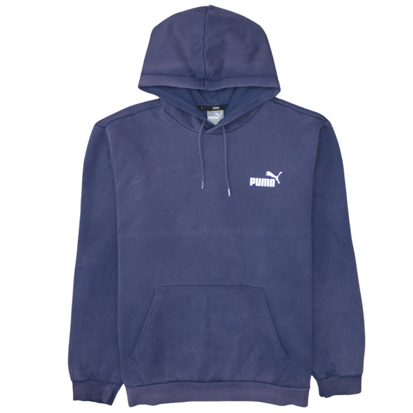 Puma 90's Drawstring Pockets Pullover Hoodie XLarge Navy Blue