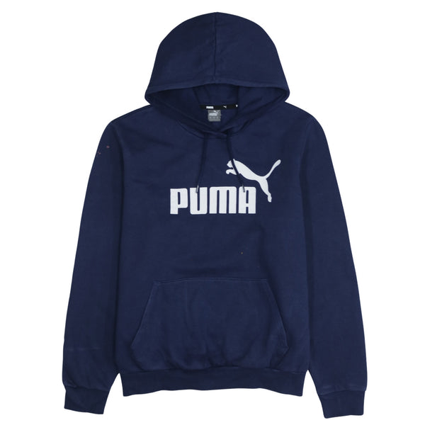 Puma 90s Vintage Spellout Pullover Hoodie XXL Navy Blue