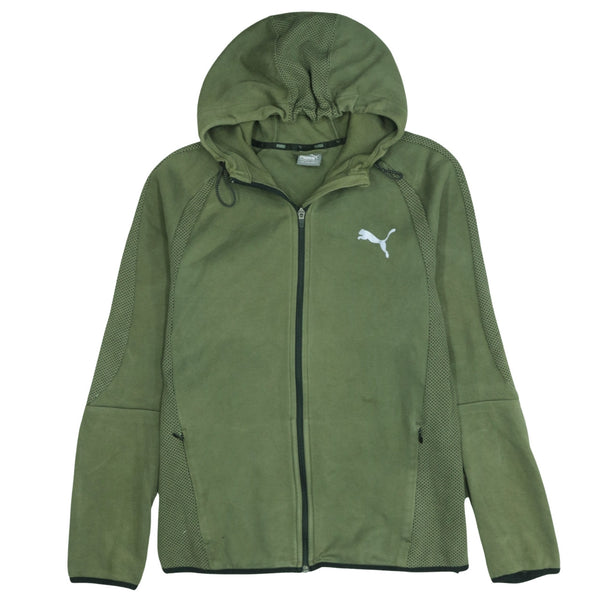 Puma 90's Vintage Full Zip Up Sportswear Green Hoodie Men's Large