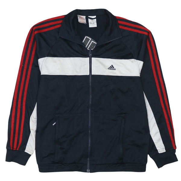 Adidas 90's Vintage Navy Blue Striped Sleeve Sweatshirt XLarge