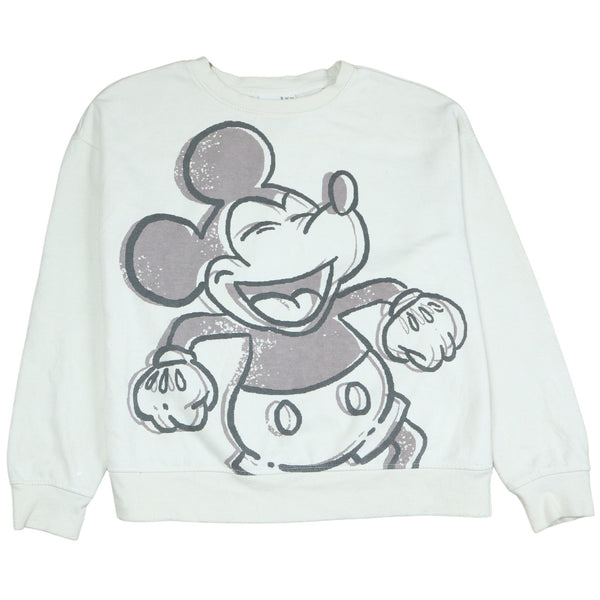 Disney 90's Mickey Mouse Beige Cream Crew Neck Sweatshirt Small