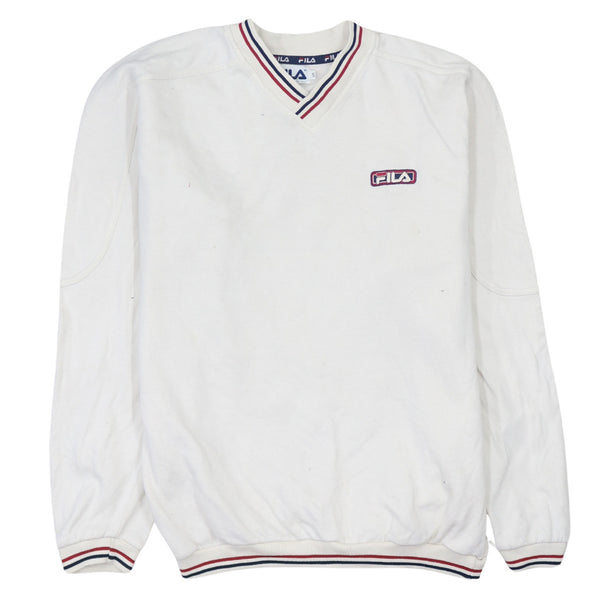 Fila 90's Lightweight V Neck Sweatshirt Small White