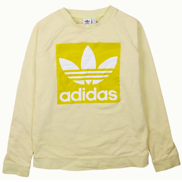Adidas Vintage 90s Yellow Spellout Crewneck Sweatshirt Medium M Retro