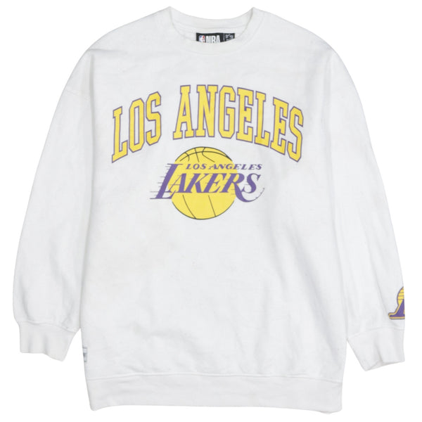 NBA 90's Los Angeles Lakers Crew Neck Sweatshirt Small White