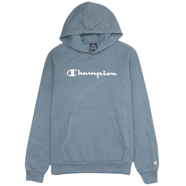 Champion Vintage 90s Grey Spellout Pullover Hoodie XXLarge (2XL)