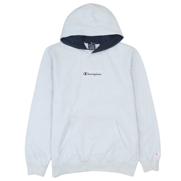 Champion 90's XLarge Blue Hoodie with Drawstring Pockets