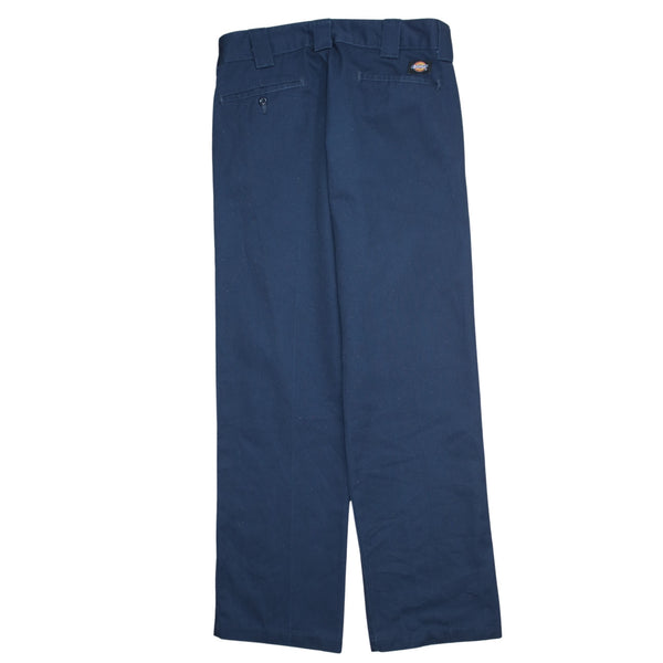 Dickies 90's Flat Front Straight Leg Baggy Jeans / Pants 32 Navy Blue