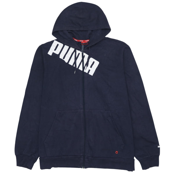 Puma 90's Spellout Navy Blue Full Zip Hoodie XXLarge (2XL)