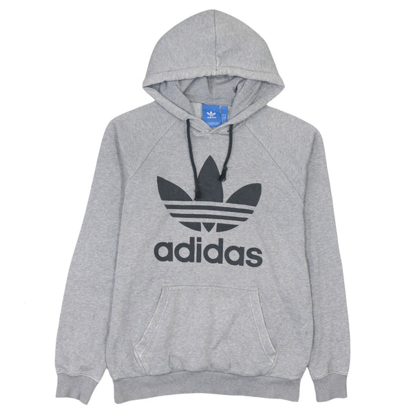 Adidas 90's Spellout Pullover Hoodie Men Small Grey