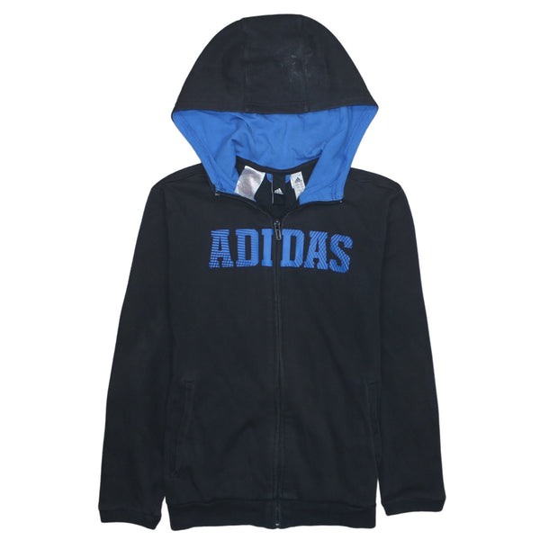 Adidas 90's Spellout Full Zip Up Hoodie Medium Black
