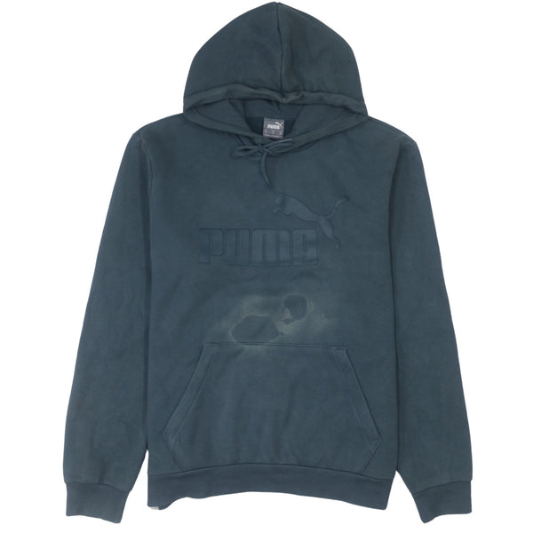 Puma 90's Spellout Navy Blue Pullover Hoodie - Medium, Men's Fashion