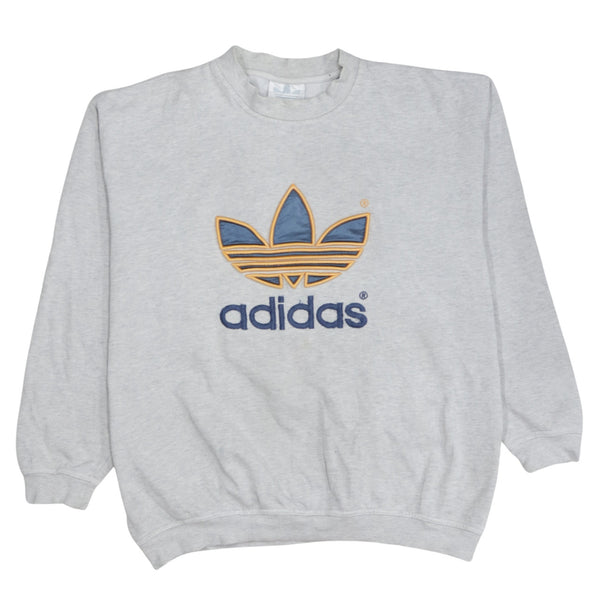 Adidas 90's Spellout Crew Neck Sweatshirt Medium Grey