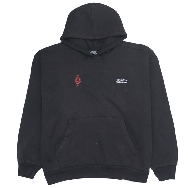 Umbro 90's Drawstring Pockets Pullover Hoodie Large Black