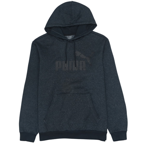 Puma 90's Vintage Black Spellout Pullover Hoodie Medium