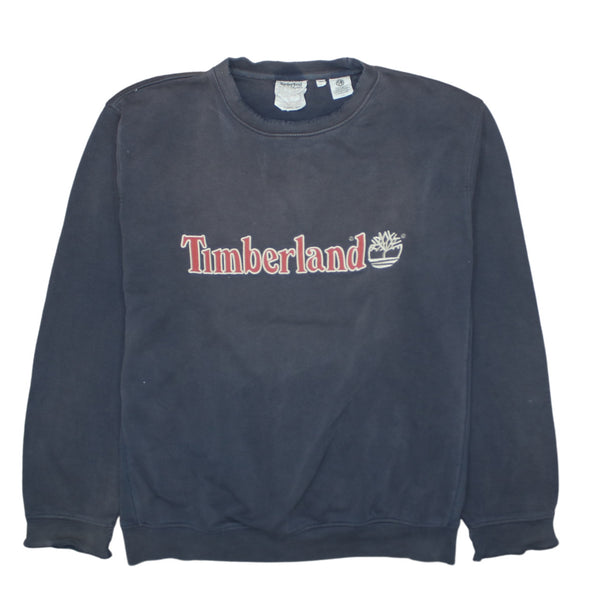 Timberland 90's Spellout Crew Neck Sweatshirt XLarge Navy Blue