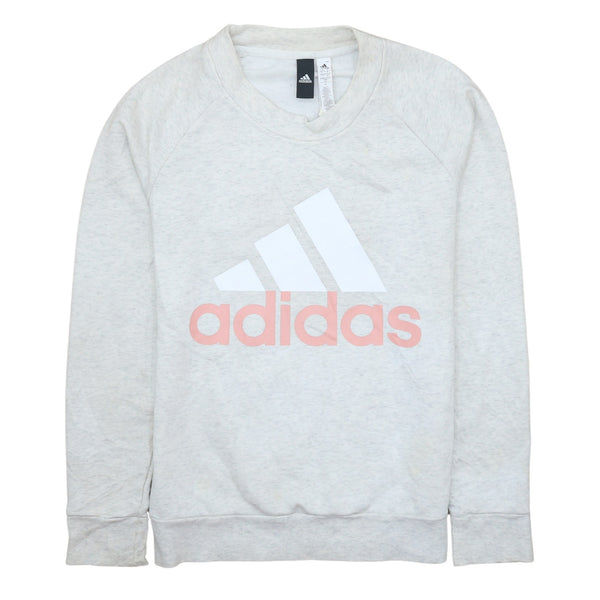 Adidas Vintage 90's Spellout Crew Neck Grey Sweatshirt Women's S