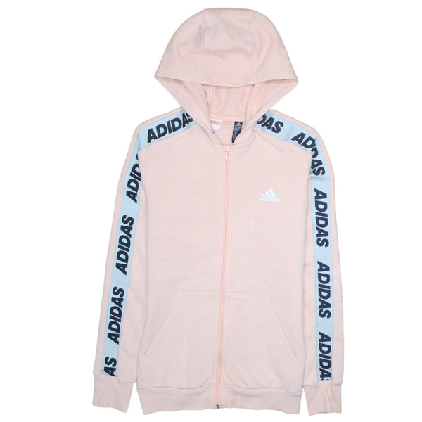 Adidas 90's Drawstring Pockets Full Zip Up Hoodie XLarge Pink
