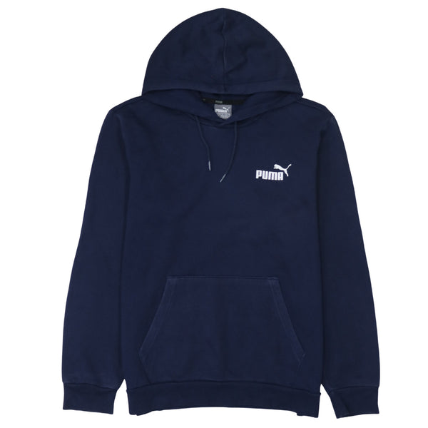Puma 90's Drawstring Pockets Pullover Hoodie Small Navy Blue