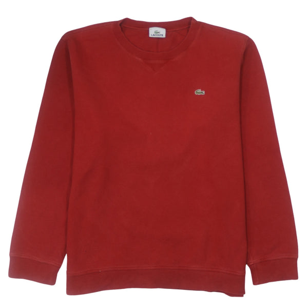 Vintage Red Lacoste 90's Lightweight Crew Neck Sweatshirt Large