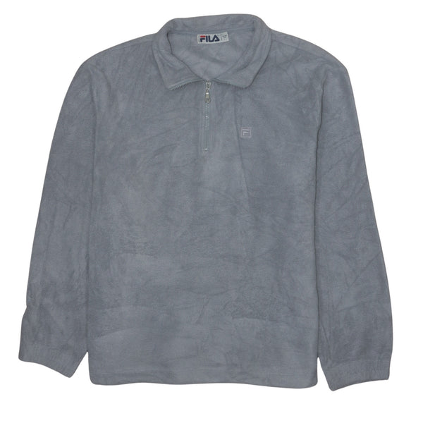 Fila 90's Grey Hiking Warm Quarter Zip Fleece Jumper Men's Large