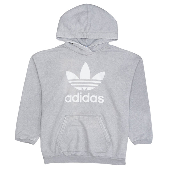 Adidas 90's Spellout Pullover Hoodie Medium Grey