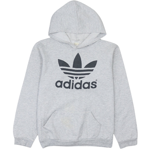 Adidas 90's Spellout Pullover Hoodie Medium  Grey