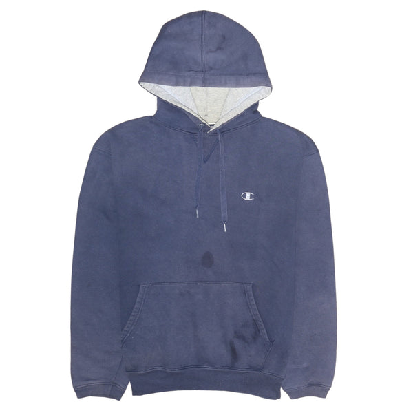 Champion 90's Men's Medium Blue Pullover Hoodie with Drawstring Pockets